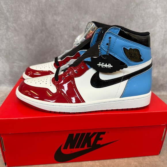 Air Jordan 1 Retro High OG “Fearless” – White / Black / University Blue, Men’s 9